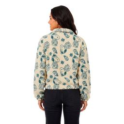 Juniors Peanuts™ All Over Snoopy Sherpa Quarter Zip