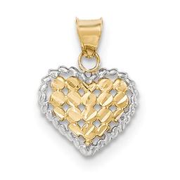 Gold Classics(tm) 14kt. Gold & Rhodium Polished Heart