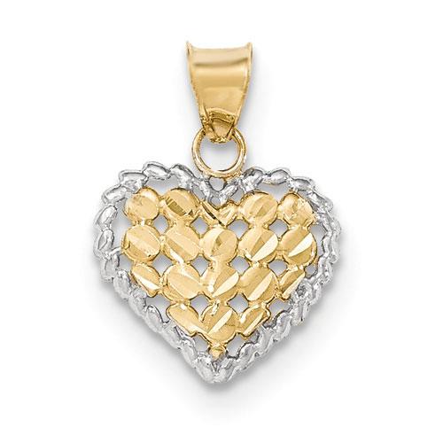 Gold Classics(tm) 14kt. Gold & Rhodium Polished Heart - image 