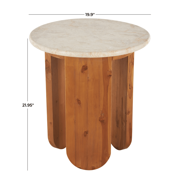 9th & Pike® Traditional Brown Teak Wood Accent Table