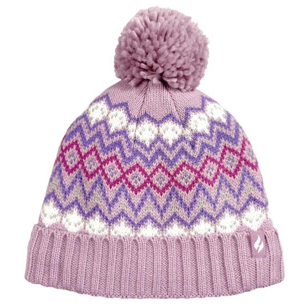 Womens Heat Holders(R) Astrid Lilac Fairisle Pom Pom Hat