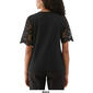 Womens Ella Rafaella&#174; Lace Yoke Knit Short Sleeve Tee - image 2