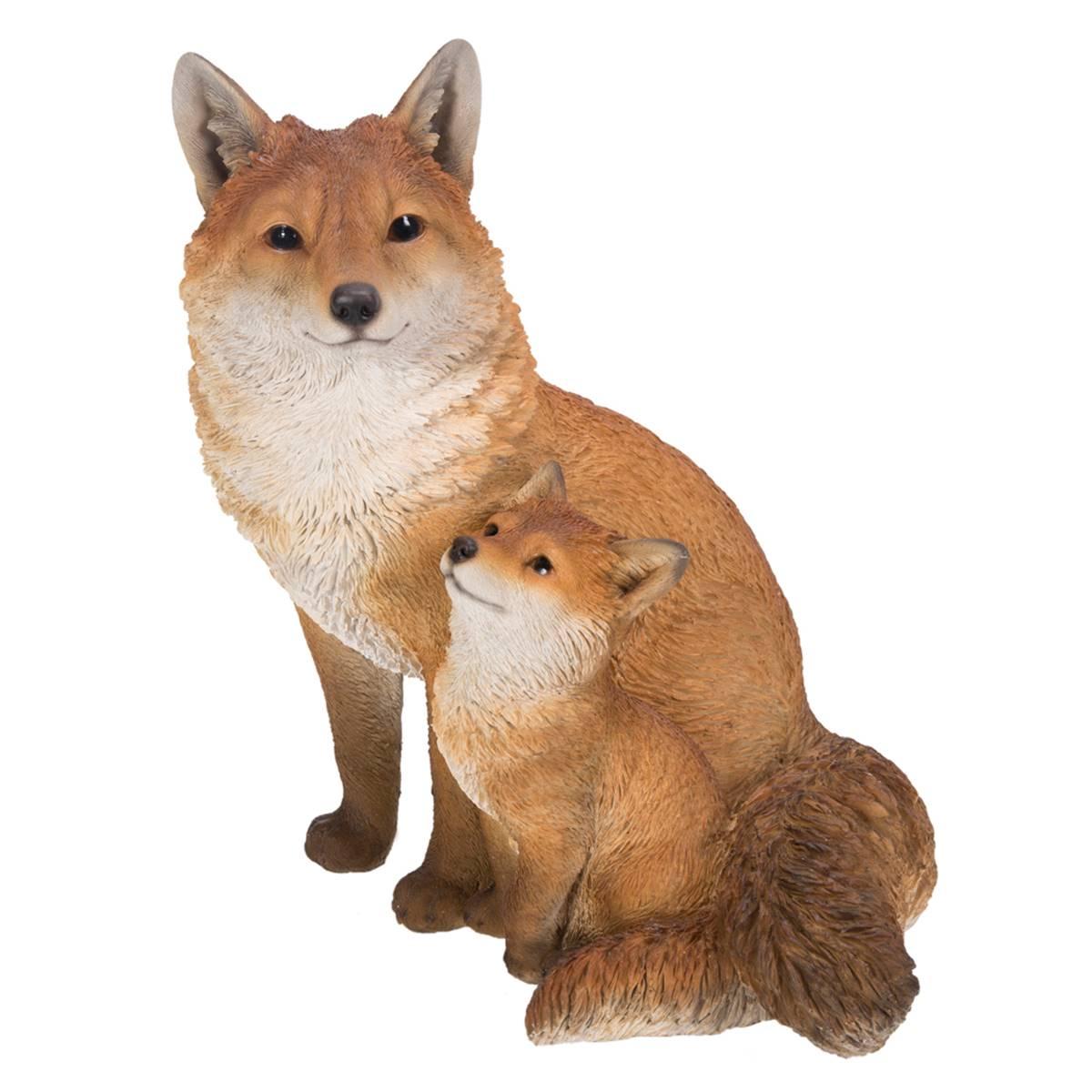Open Video Modal for Hi-Line Gift Mother & Baby Fox Sitting Garden Statue