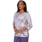 Womens Alfred Dunner Grand Bazaar Amethyst Floral Blouse - image 3