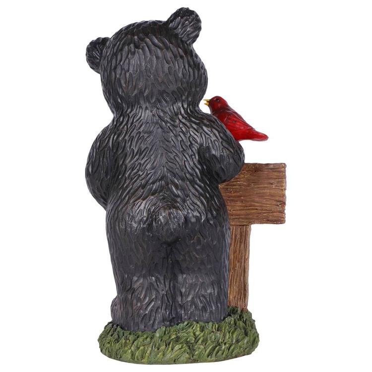 Hi-Line Gift Bear Holding Welcome Sign Garden Statue