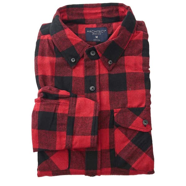 Young Mens Architect&#40;R&#41; Jean Co. Checkered Plaid Flannel Shirt