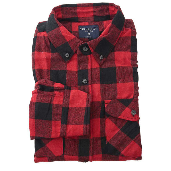 Young Mens Architect&#40;R&#41; Jean Co. Checkered Plaid Flannel Shirt - image 