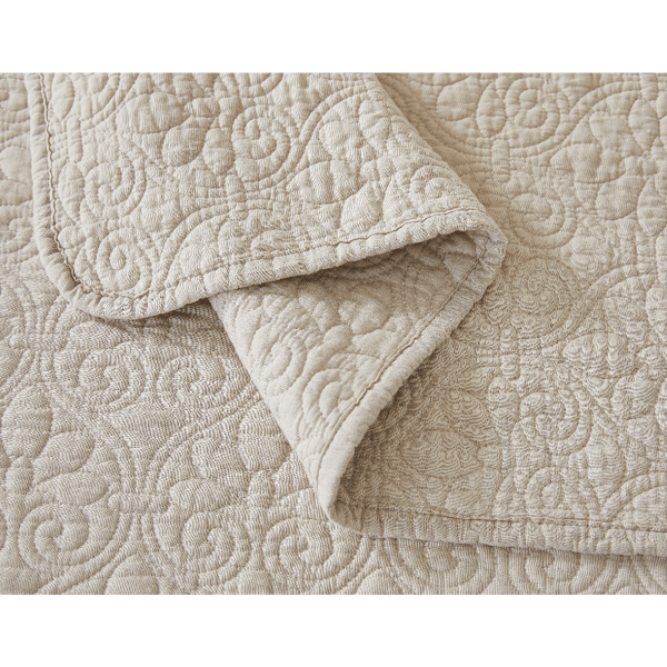 Patina Vie 3pc. Zafira Cotton Stitched Embroidered Quilt Set