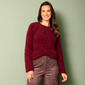 Womens Zac & Rachel Long Sleeve Eyelash Solid Crew Neck Sweater - image 1