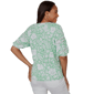 Womens Ruby Rd. Hothouse Florals Puff Sleeve Blouse - image 2