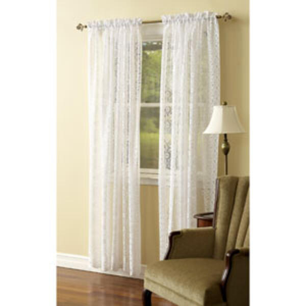 Hopewell Jacquard Lace Rod Pocket Curtain Panel - image 