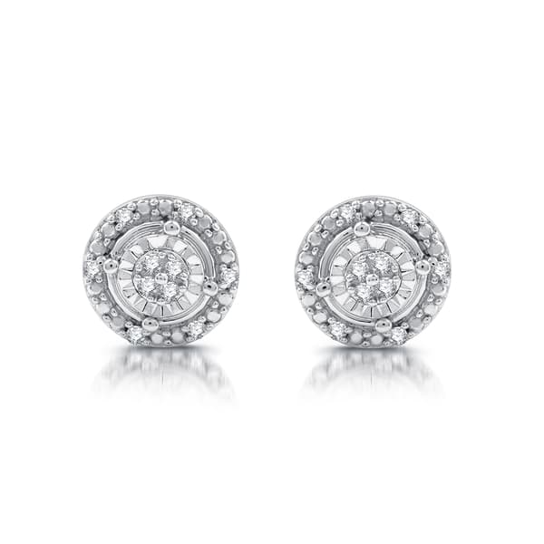 Nova Star® 1/10ctw. Lab Grown Diamond Cluster Stud Earrings