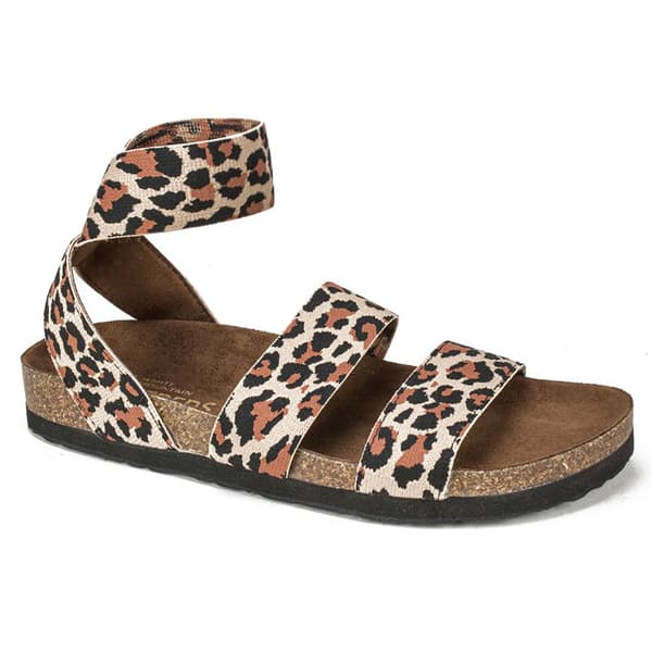 Womens White Mountain Harlequin Footbed Sandals - Leopard