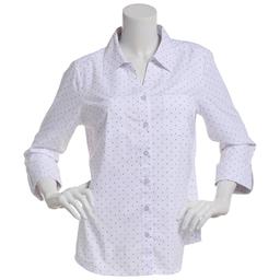 Womens Emily Daniels Dot Knit To Fit Casual Button Down