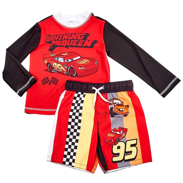 Toddler Boy Disney Cars(tm) 2pc. Long Sleeve Rash Guard Swim Set