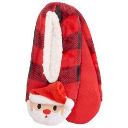 Womens Capelli New York Santa Slipper Socks w/Faux Fur