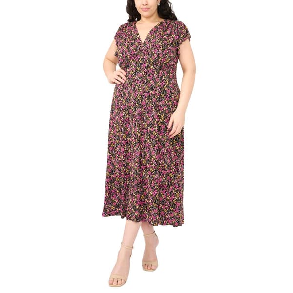 Plus MSK Flutter Slv Print Ity Midi - image 