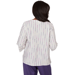 Womens Alfred Dunner Grand Bazaar Rainbow Stripe Blouse