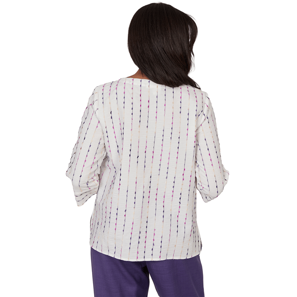 Womens Alfred Dunner Grand Bazaar Rainbow Stripe Blouse