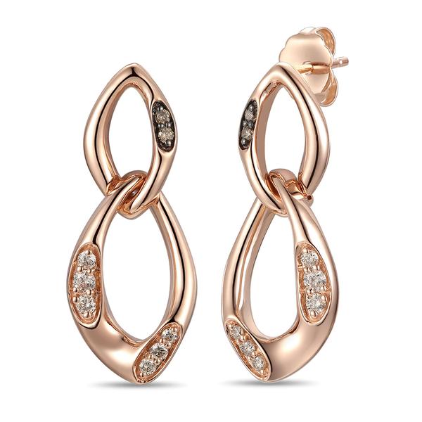 Le Vian(R) Rose Gold & Diamond Double Link Drop Earrings - image 