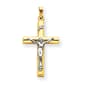 Unisex Gold Classics(tm) Two-Tone INRI Hollow Crucifix Pendant - image 1