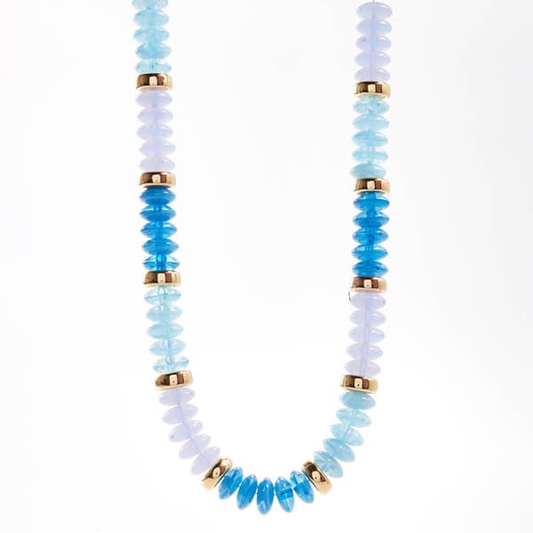 Ashley Cooper(tm) Gold Plated Tonal Blue Stone Necklace - image 