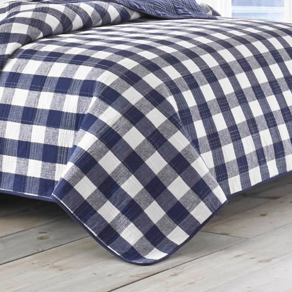 Eddie Bauer Lakehouse 136 TC Reversible Quilt Set - Blue