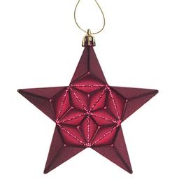 DAK 12ct. Burgundy Glittered Star Shatterproof Christmas Ornament