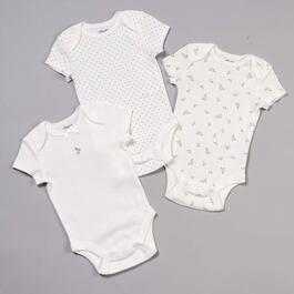 Baby Girl &#40;NB-9M&#41; Little Me 3pk. Rosebud Bodysuits