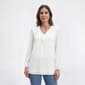 Womens Kasper Long Sleeve Ruffle V Neck Blouse - image 1