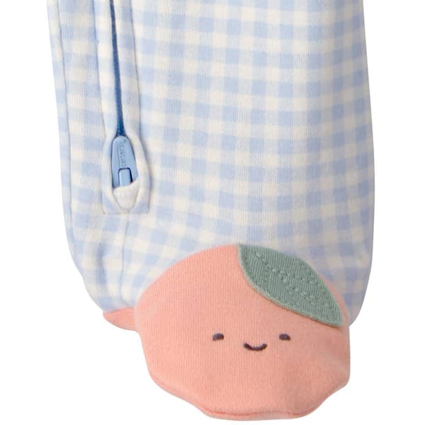 Baby Girl (NB-9M) Carter''s® Peach Gingham 2 Way Zip Pajamas