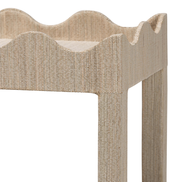bali & pari Sebastian Grasscloth Scalloped End Table