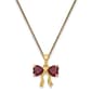 Gemstone Classics&#40;tm&#41; 14kt. Gold Rhodolite Bow Pendant Necklace - image 1