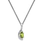 14k White Gold Green Peridot Pendant Necklace - image 1