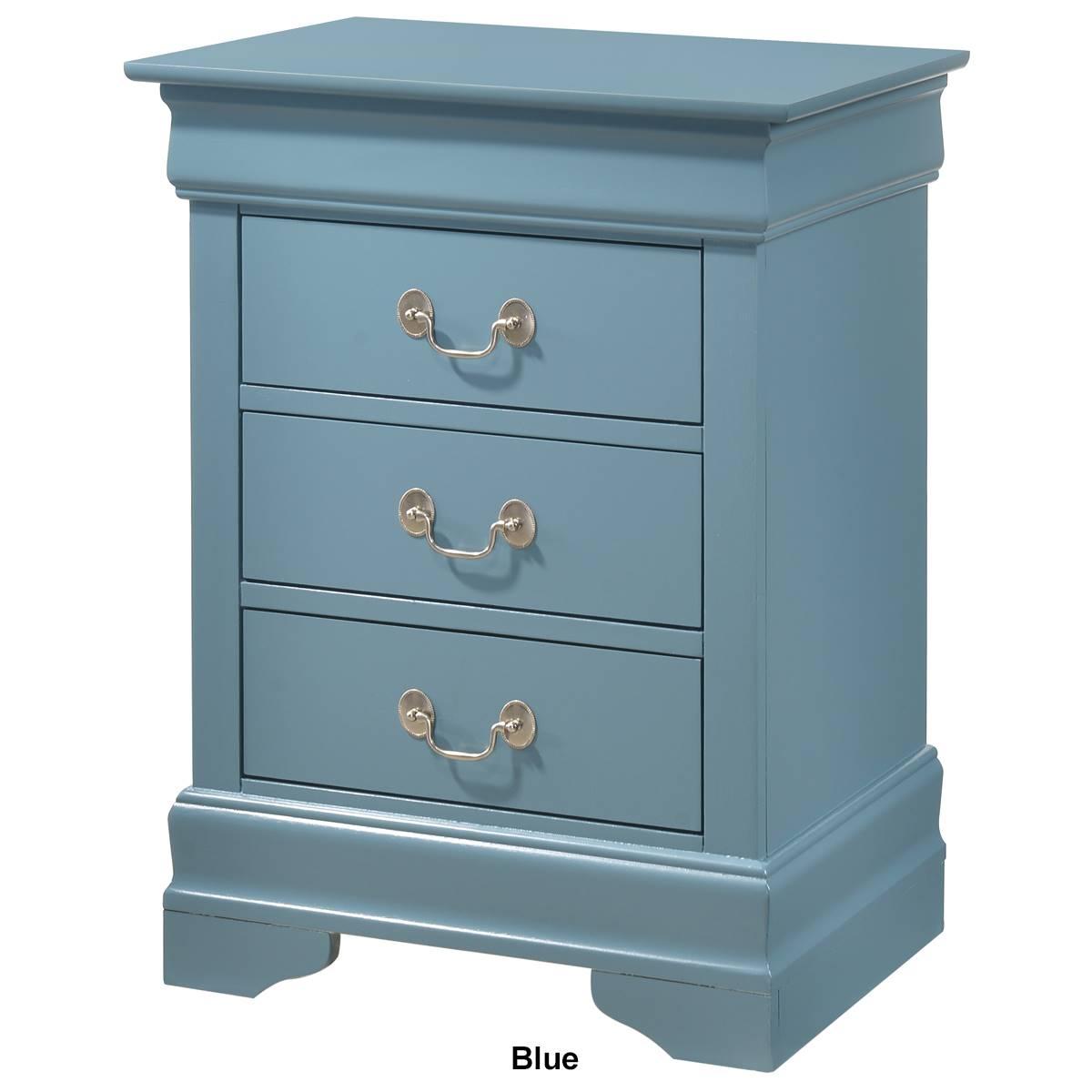 Passion Furniture Louis Philippe 3-Drawer Nightstand