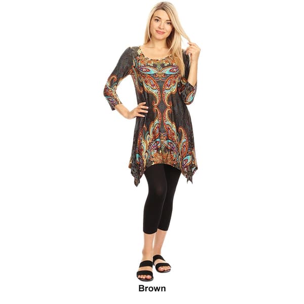 Womens White Mark Paisley & Leopard Print Marlene Tunic