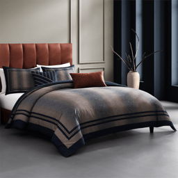 Bebejan Dark Blue Animal Prints 5pc. Reversible Comforter Set