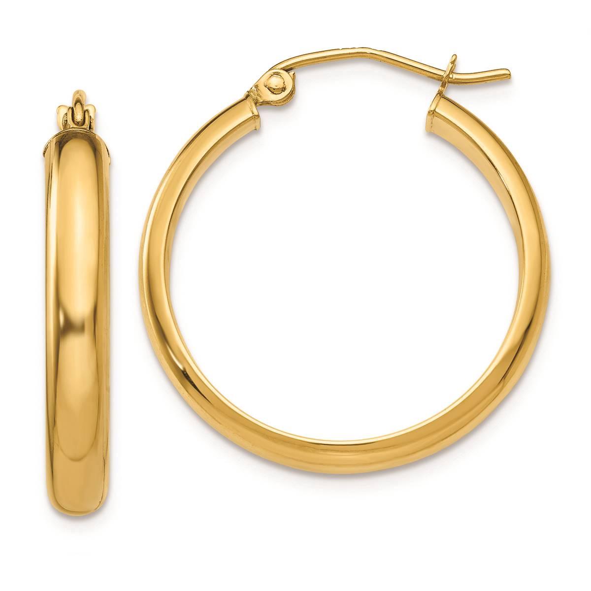 Gold Classics™ 14kt. Gold 21x3.75mm Hoop Earrings