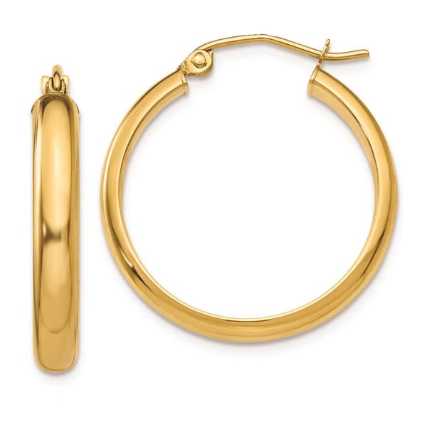 Gold Classics(tm) 14kt. Gold 21x3.75mm Hoop Earrings - image 