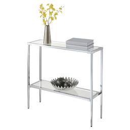 Convenience Concepts Nadia Glass Chrome Entryway Hall Table