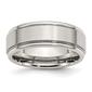 Mens Gentlemen's Classics&#40;tm&#41; 8mm Brushed Polished Ridged Edge Band - image 1