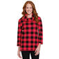 Womens Multiples 3/4 Sleeve Cowl Neck Check Plaid Sweater - image 1