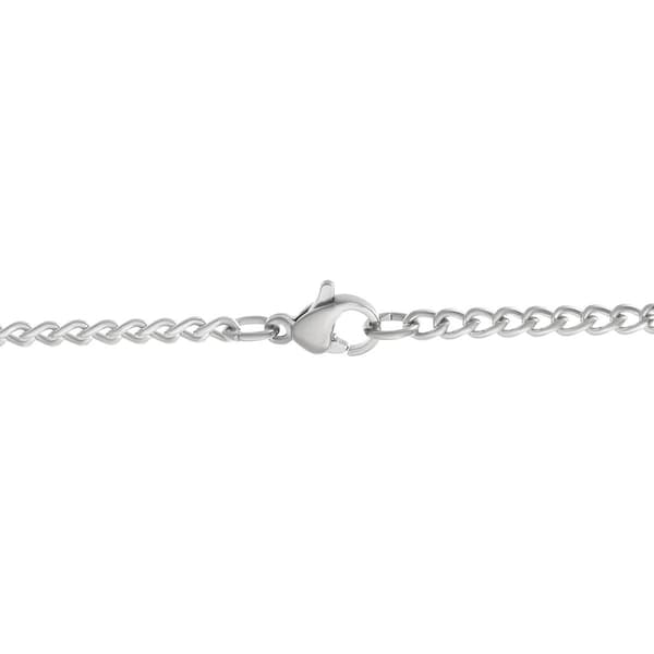 Mens Lynx Stainless Steel Oval Link Curb Chain Necklace