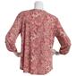 Petite Cure 3/4 Sleeve 2 Pocket 1/2 Zip Paisley Blouse - image 2