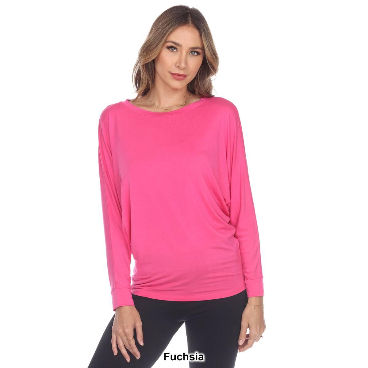 Womens White Mark Long Sleeve Banded Dolman Tunic