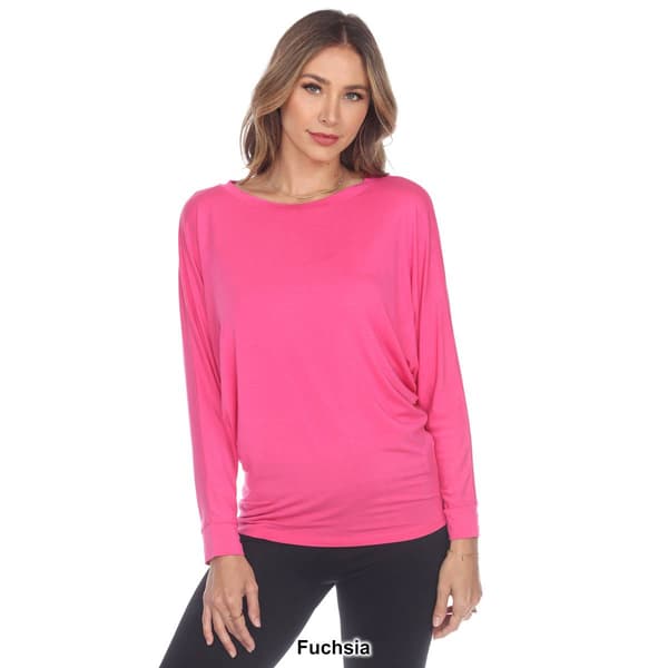 Womens White Mark Long Sleeve Banded Dolman Tunic