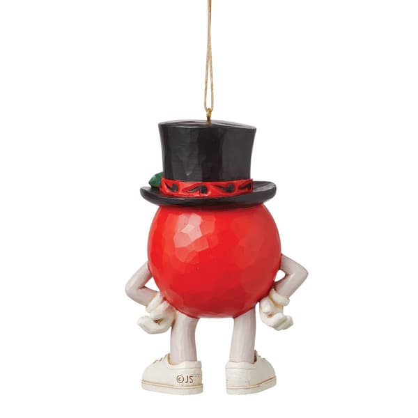 Jim Shore M&M''S Red Character in Hat Hanging Christmas Ornament