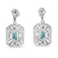 Haus of Brilliance Blue Topaz Diamond Halo Dangle Earrings - image 4