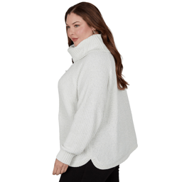 Plus Size Hearts of Palm Silver Linings Turtleneck Sweater