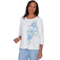 Womens Alfred Dunner Caribbean Blues Dragonfly Floral Blouse - image 3